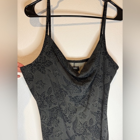 KNIT MIDI DRESS with white Rose pattern size Large y2k - Picture 2 of 8